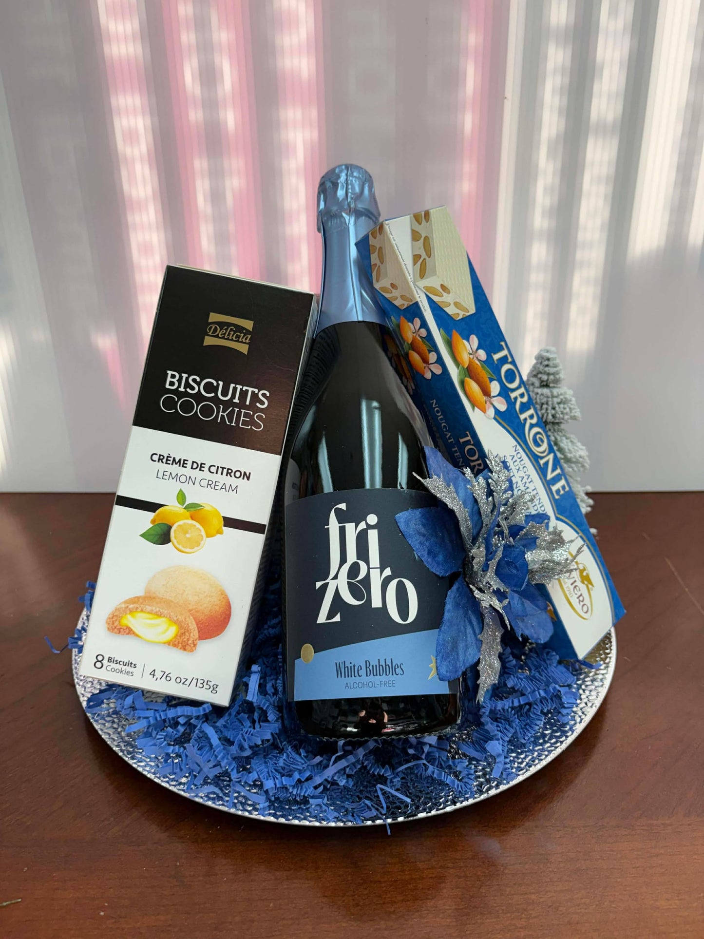 Modern Winter-themed gourmet gift basket