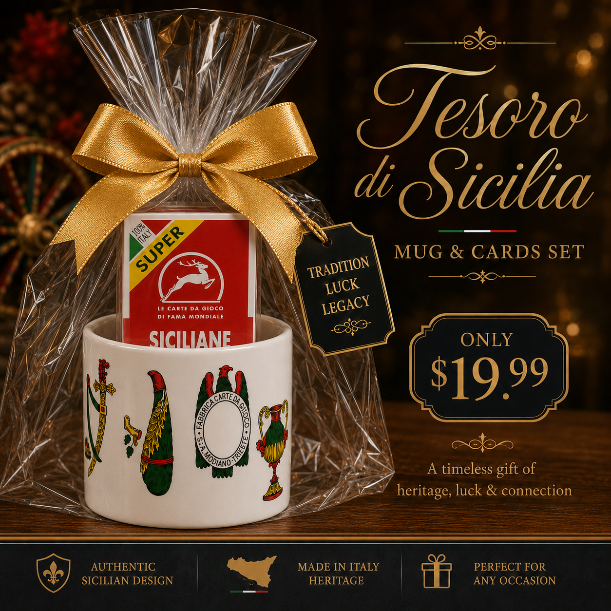 Tesoro di Sicilia – Mug & Cards Gift Set
