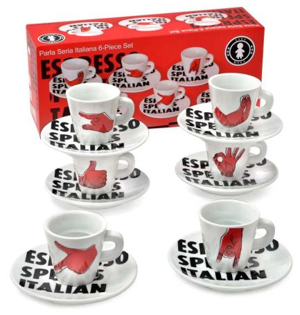 Italian 3 oz "Speaks Italian" Espresso Cups