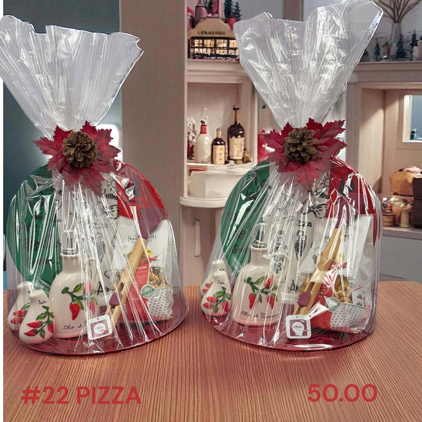 Italian pizza-making experience basket