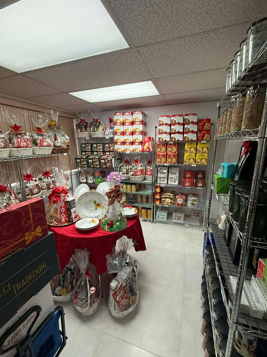 Gift-basket display room / stock area