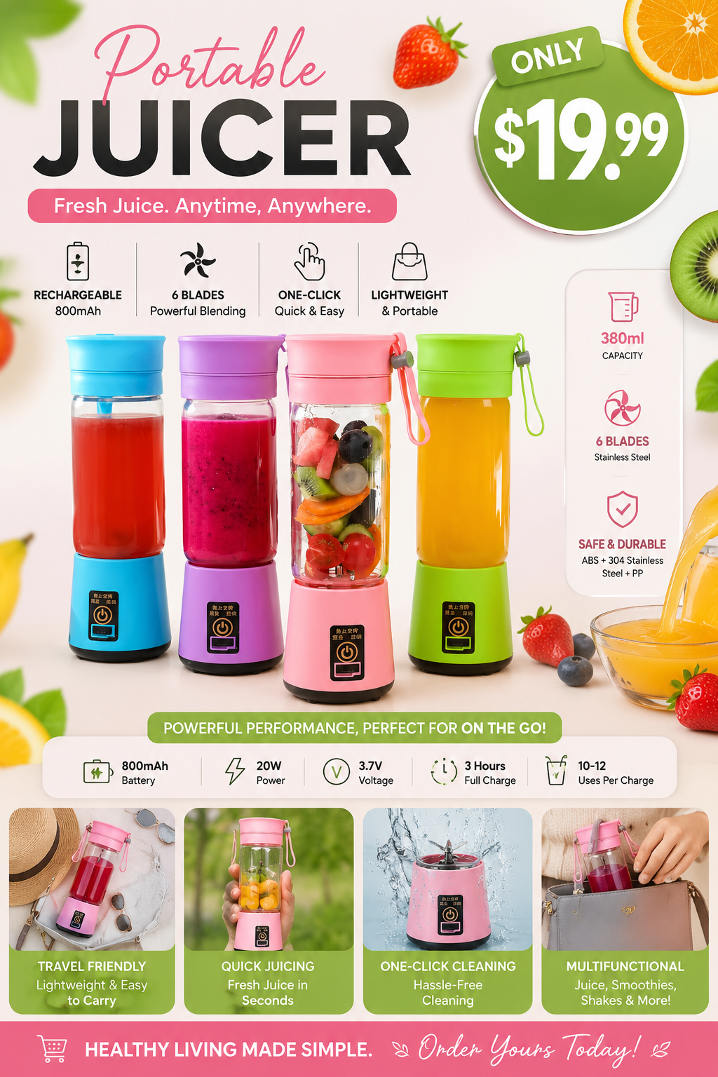 Portable Rechargeable Juicer