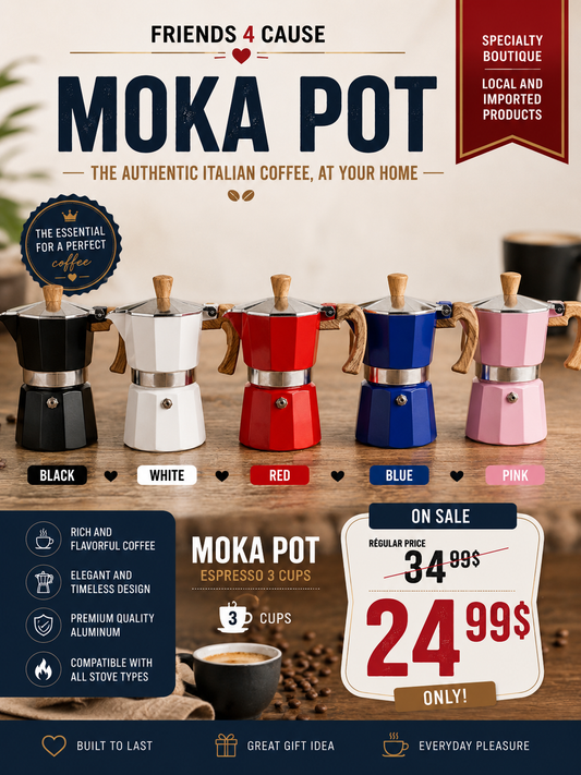 Classic Italian Moka Pot – 3 Cup Espresso Maker