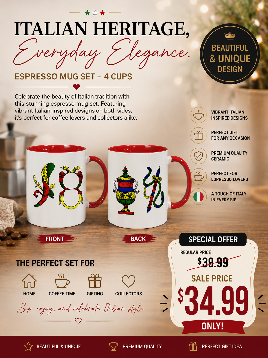 4-Cup Espresso Mug Set