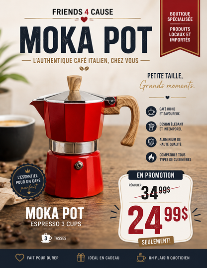 Classic Italian Moka Pot – 3 Cup Espresso Maker